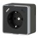 W5071735 Розетка с заземлением, шторками и USB тип A+C Gallant (чёрный хром) W5071735