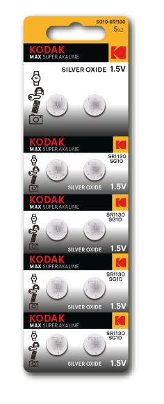 Батарейки Kodak SG10 (389) SR1130, SR54 MAX Silver Oxid Button Cell (10/100/2000)