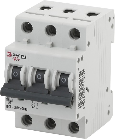 Б0031829 Автоматический выключатель ЭРА PRO NO-901-57 ВА47-63 3P 63А кривая C 6кА
