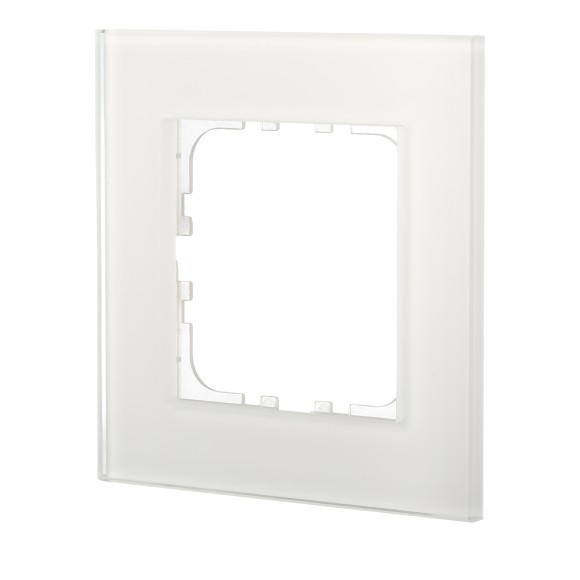 Рамка 1-постовая, натуральное стекло (белый) LK80