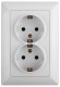 Б0043333 4-205-01 Intro Розетка 2X2P+E Schuko, 16А-250В, СУ, Solo, белый (10/100/1400)