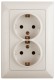 4-205-02 Intro Розетка 2X2P+E Schuko, 16А-250В, СУ, Solo, сл.кость (10/100/1000)