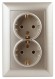 Б0043336 4-205-04 Intro Розетка 2X2P+E Schuko, 16А-250В, СУ, Solo, шампань (10/100/800)