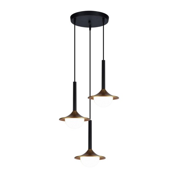 Подвесная светодиодная люстра Gerhort G51210/3BK+GD WT