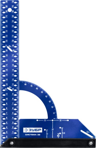 ЗУБР Система-32, разметочный мебельный угольник, Профессионал (34398-30)