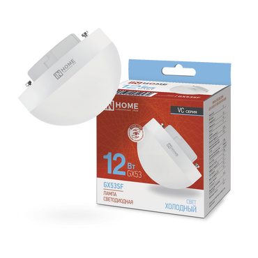4690612054582 Лампа сд LED-GX53SF-VC 12Вт 230В 6500K 1200Лм IN HOME