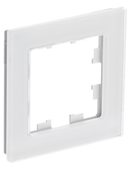 Рамка 1 пост Systeme Electric ATLASDESIGN NATURE, натуральное стекло, белый, ATN360101