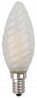 F-LED BTW-5W-827-E14 frost ЭРА (филамент, свеча витая мат., 5Вт, тепл, E14) (10/100/2800)