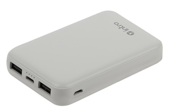 PB1010 USB зарядки_25 Intro 10000 mAh Power bank белый (50/1600)