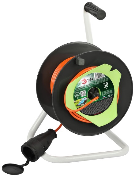 RP-1-2x1.5-50m Удлинитель силовой ЭРА RP-1-2x1.5-50m на пластиковой катушке без заземления 1 розетка 50м ПВС 2x1,5мм2
