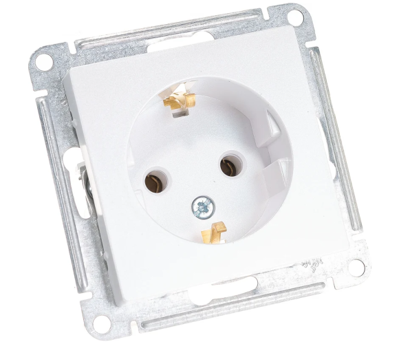 Розетка с заземлением Schneider Electric Atlas Design 16А, жемчуг ATN000443