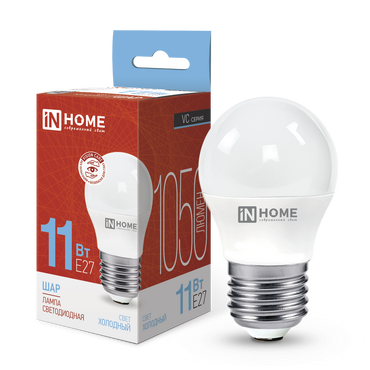 4690612024943 Лампа сд LED-ШАР-VC 11Вт 230В Е27 6500К 1050Лм IN HOME