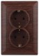 Б0053679 Розетка Intro Solo 4-205-10 с заземлением двойная 2X2P+E Schuko, 16А-250В, IP20, СУ, венге
