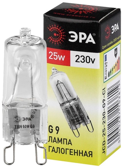 C0027376 Лампочка галогенная ЭРА G9-JCD-25-230V-CL G9 25Вт капсула теплый белый свет