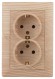 Б0053680 Розетка Intro Solo 4-205-11 с заземлением двойная 2X2P+E Schuko, 16А-250В, IP20, СУ, сосна
