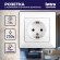 Б0053681 Розетка Intro Solo 4-206-01 с заземлением 2P+E Schuko со шторками, 16А-250В, IP20, СУ, белый