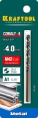 KRAFTOOL COBALT-8, 4.0 х 75 мм, сталь М42, HSS-Co(8%), сверло по металлу (29656-4)