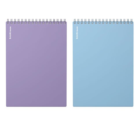 Блокнот А5 148х210 мм, 80 л., спираль, пластик, клетка, ERICH KRAUSE, "Pastel", 63646