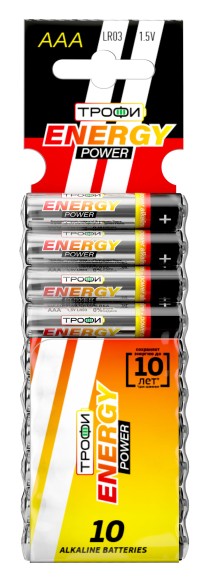 Б0018948 Батарейки Трофи LR03-10BL ENERGY POWER Alkaline (100/800/40000)