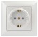 Б0053686 Розетка Intro Solo 4-206-06 с заземлением 2P+E Schuko со шторками, 16А-250В, IP20, СУ, перламутр