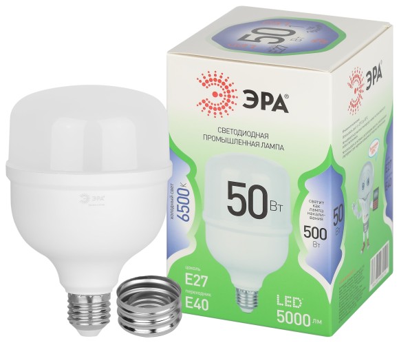 LED POWER T100-50W-865-E27/E40 GL Лампа светодиодная ЭРА GREEN LINE LED POWER T100-50W-865-E27/E40 GL Е27/Е40 50 Вт колокол холодный свет
