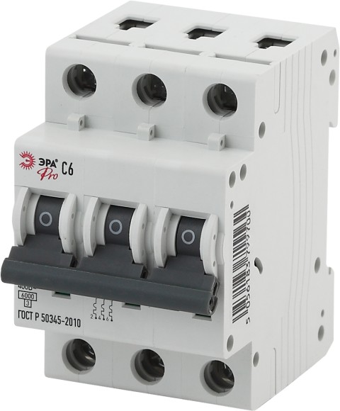 Б0036871 Автоматический выключатель ЭРА PRO NO-902-187 ВА47-63 3P 6А кривая C 6кА