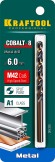 KRAFTOOL COBALT-8, 6.0 х 93 мм, сталь М42, HSS-Co(8%), сверло по металлу (29656-6)