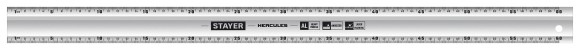 STAYER 0.6 м, алюминиевая линейка, Professional (34383-60)