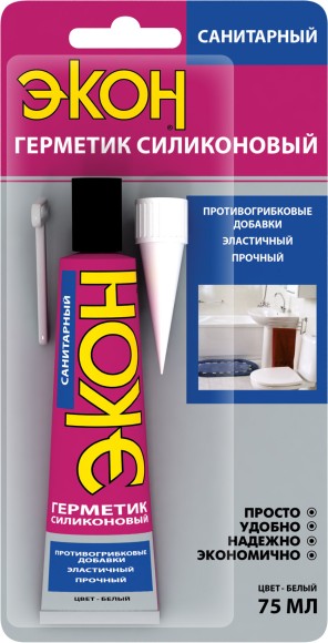 3002430 Герметик Экон 3002430 силиконовый санитарный белый 70 мл. на БЛ-1