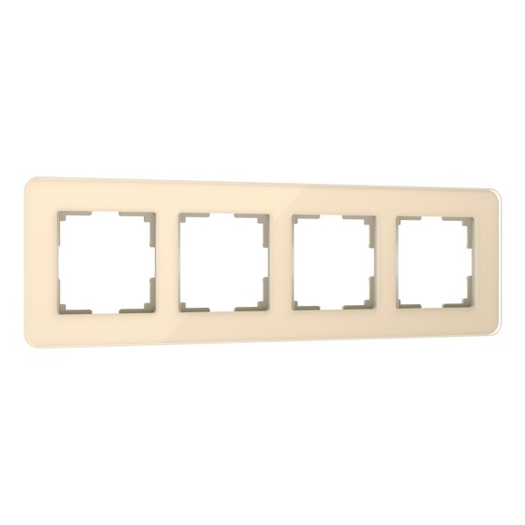 Werkel W0042443 Рамка из стекла на 4 поста Elite айвори W0042443