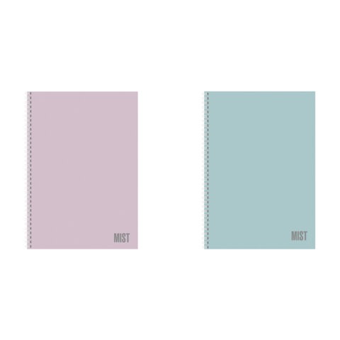 Тетрадь А4 80 л,. HATBER, гребень, клетка, Soft-touch ламинация, "Mist" (микс в спайке), 090095, 80Т4лВ1гр
