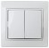 Б0027601 1-104-01 Intro Выключатель двойной, 10А-250В, IP20, СУ, Plano, белый (10/200/2400)
