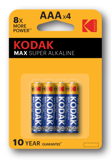 Б0005124 Батарейки Kodak LR03-4BL MAX SUPER Alkaline [K3A-4] (40/200/32000)