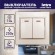 Б0027604 1-105-02 Intro Выключатель двойной с подсветкой, 10А-250В, IP20, СУ, Plano, сл.кость (10/200/2400)