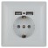 Б0043403 4-410-01 Intro Розетка P+E Schuko со шторками, 16А-250В + 2хUSB, СУ, Solo, белый (10/100/2500)