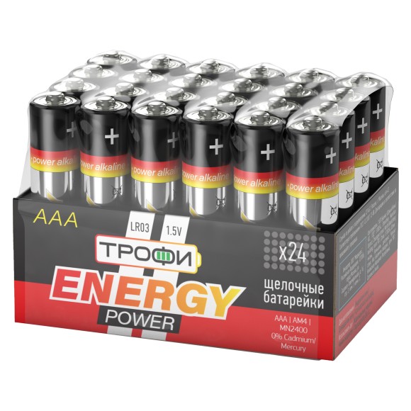 Б0035375 Батарейки Трофи LR03-24 bulk ENERGY POWER Alkaline (24/1080/32400)