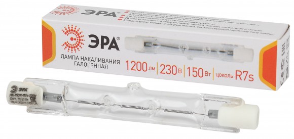 Лампочка галогенная ЭРА J78-150W-R7s-230V R7s 150Вт трубка теплый белый свет