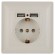 Б0043404 4-410-02 Intro Розетка P+E Schuko со шторками, 16А-250В + 2хUSB, СУ, Solo, слоновая кость (10/100/20