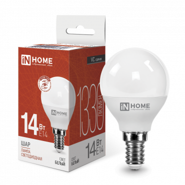 4690612047843 Лампа сд LED-ШАР-VC 14Вт 230В E14 4000K 1330Лм IN HOME