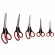 Ножницы BRAUBERG SOFT GRIP НАБОР 5 штук (140, 170, 190, 220, 240 мм), эргономичные черно-красные ручки, ВЫГОДНАЯ УПАКОВКА, 238410