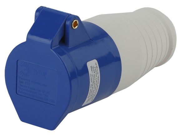 Б0032861 Розетка ЭРА R-16-2P-PE-IP44 переносная 213 2Р+РЕ 16А 220В IP44