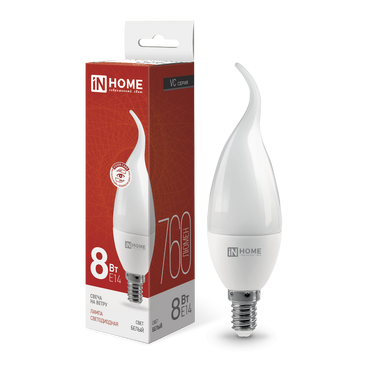 4690612030432 Лампа сд LED-СВЕЧА НА ВЕТРУ-VC 8Вт 230В Е14 4000К 760Лм IN HOME