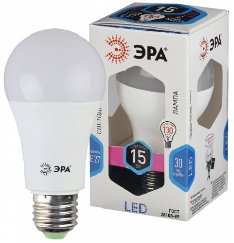 Лампочка светодиодная ЭРА STD LED A60-15W-840-E27 E27 / Е27 15 Вт груша нейтральный белый свет