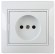 Б0027607 1-201-01 Intro Розетка 2P, 16А-250В, IP20, СУ, Plano, белый (10/200/2400)