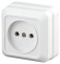 Б0038870 2Э-201-01 Intro Розетка 2P, 16А-250В, ОУ, б.м.п., Quadro, белый (10/200/3600)
