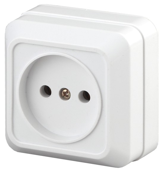 Б0038870 2Э-201-01 Intro Розетка 2P, 16А-250В, ОУ, б.м.п., Quadro, белый (10/200/3600)