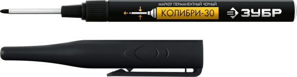 ЗУБР Колибри-30 черный, наконечник L 30 мм, ᴓ 2.8 мм, перманентный маркер для отверстий (06338-2)