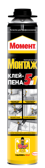 Пена монтажная Момент Монтаж 2568327 5в1 клей-пена профессиональная 750 мл