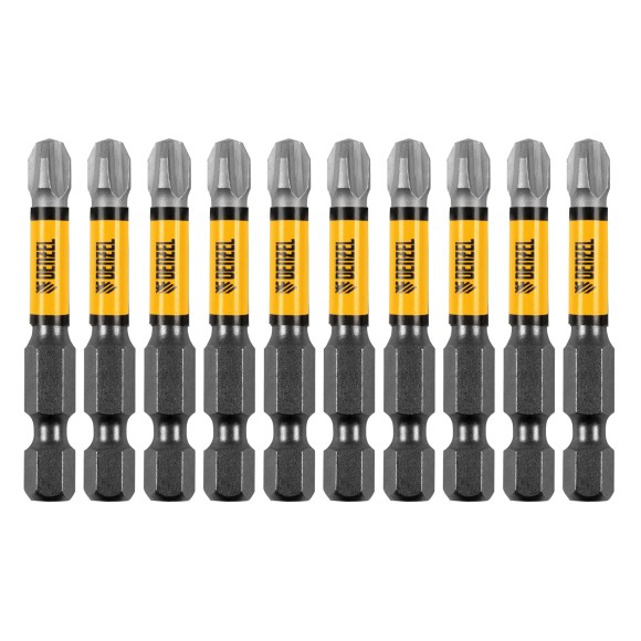 Бита IMPACT, PH3x50 мм, лазерная обработка шлица, сталь S2, 10 шт., Е 6,3 Denzel