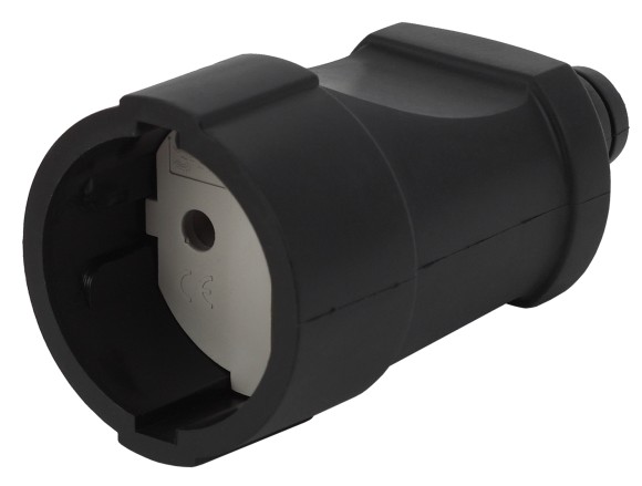 Б0039684 Розетка ЭРА Rx3-B кабельная без заземления прямая ПВХ 10A черная